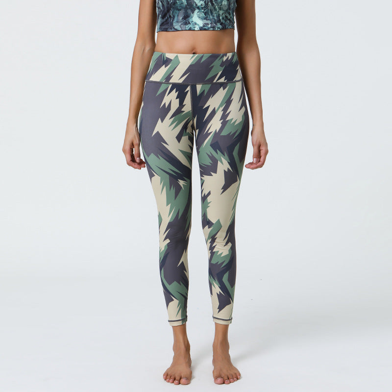 High-Waisted Printing Yoga Pants with Long-Lasting Prints & Four-Way Stretch