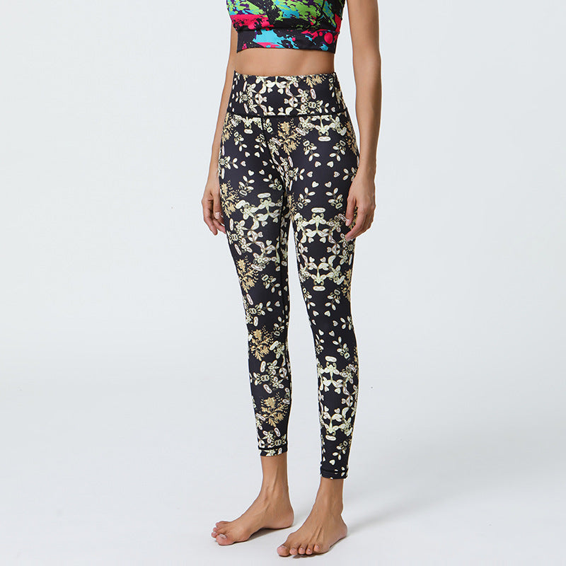 Printed Yoga Leggings with Long-Lasting Prints & Muscle Compression