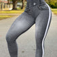 High-Waisted Denim Texture Yoga Pants with Elastic Comfort and Slimming Fit for Versatile Daily Use