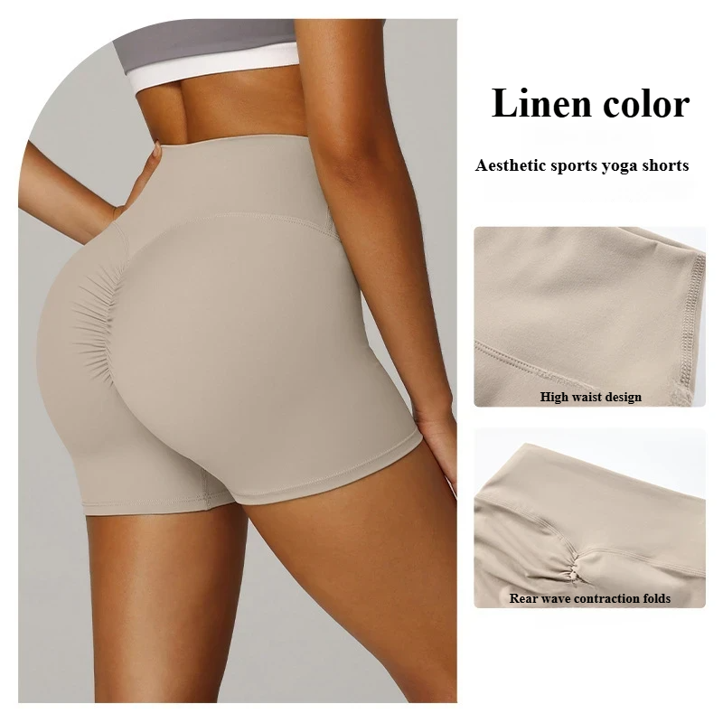 European and American cross-border Amazon specializes in three-point yoga shorts for women, high waist, hip lifting, running, quick-drying, breathable cycling shorts