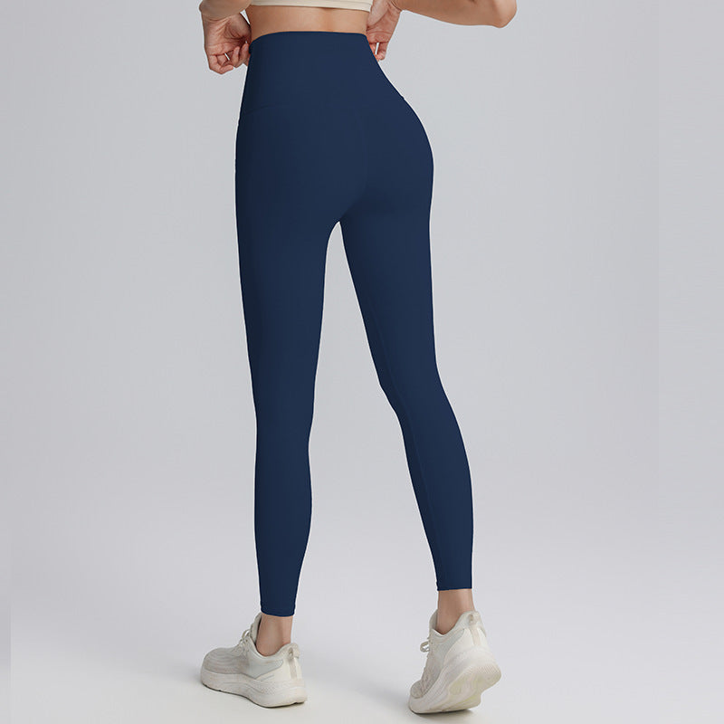 Cropped yoga pants, sports, outdoor high-waisted abdominal fitness, high-elasticity running, yoga clothes, women's summer, light and thin, no embarrassing line