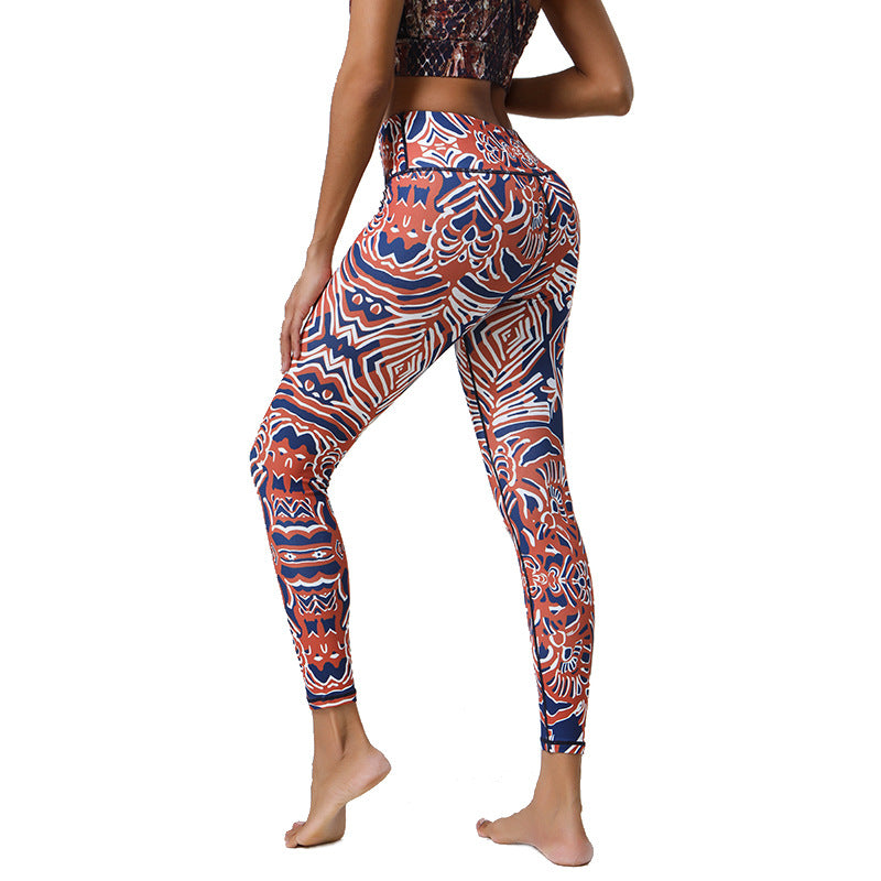 High Support Printed Yoga Pants with Long-Lasting Diverse Prints, Elastic Comfort for Gym & Outdoor Wear