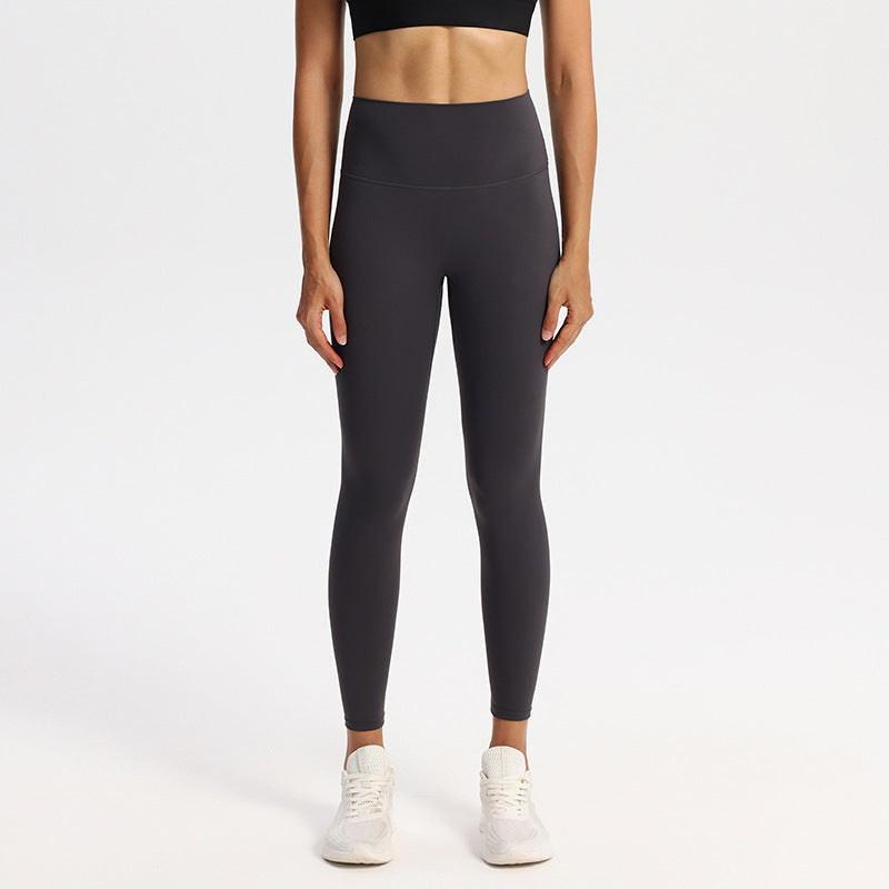 High-waisted hip lift, nude sports trousers, tight abdomen, professional quick-drying running, wearing fitness yoga pants, women