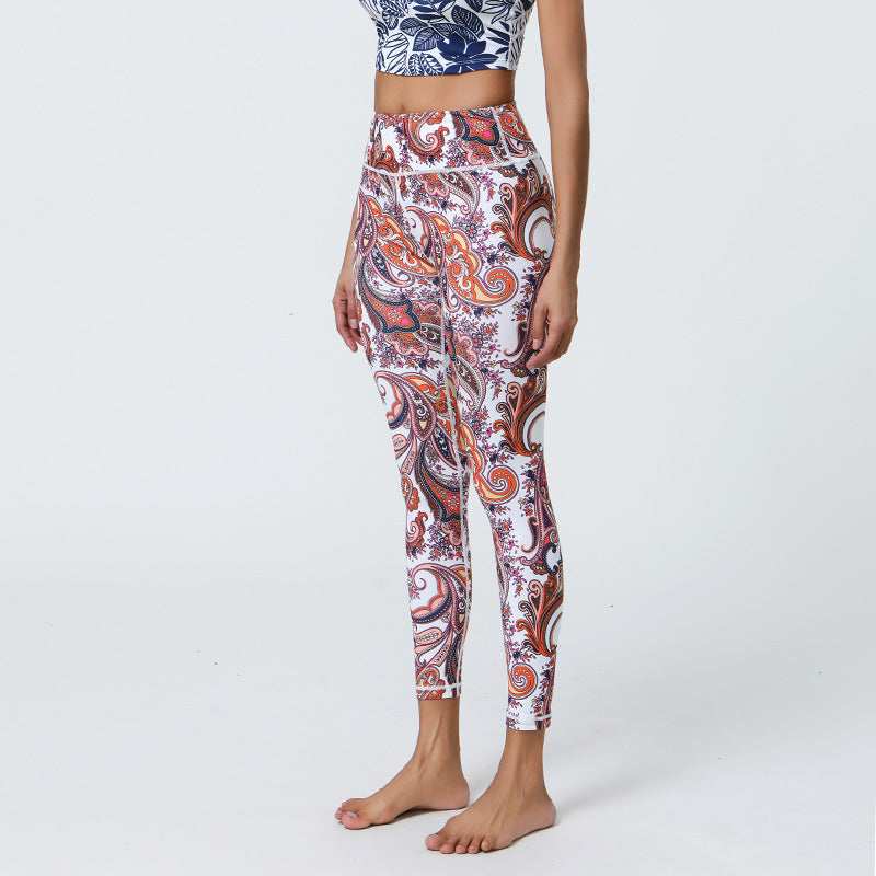 High Support Printed Yoga Pants with Long-Lasting Diverse Prints, Elastic Comfort for Gym & Outdoor Wear