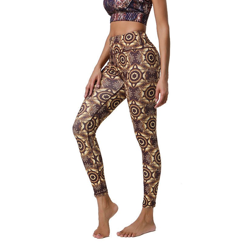 Printed Yoga Leggings with Long-Lasting Prints & Muscle Compression