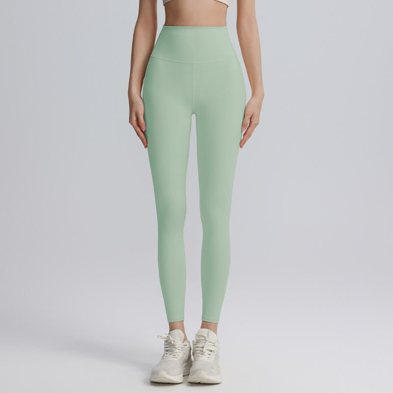 Cropped yoga pants sports, outdoor high-waisted abdominal fitness, quick-drying, breathable, high-elasticity running yoga clothes, women's summer light