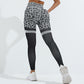 High-Waisted Leopard Print Yoga Leggings with High Support & Non-Shifting Pattern for Gym Training