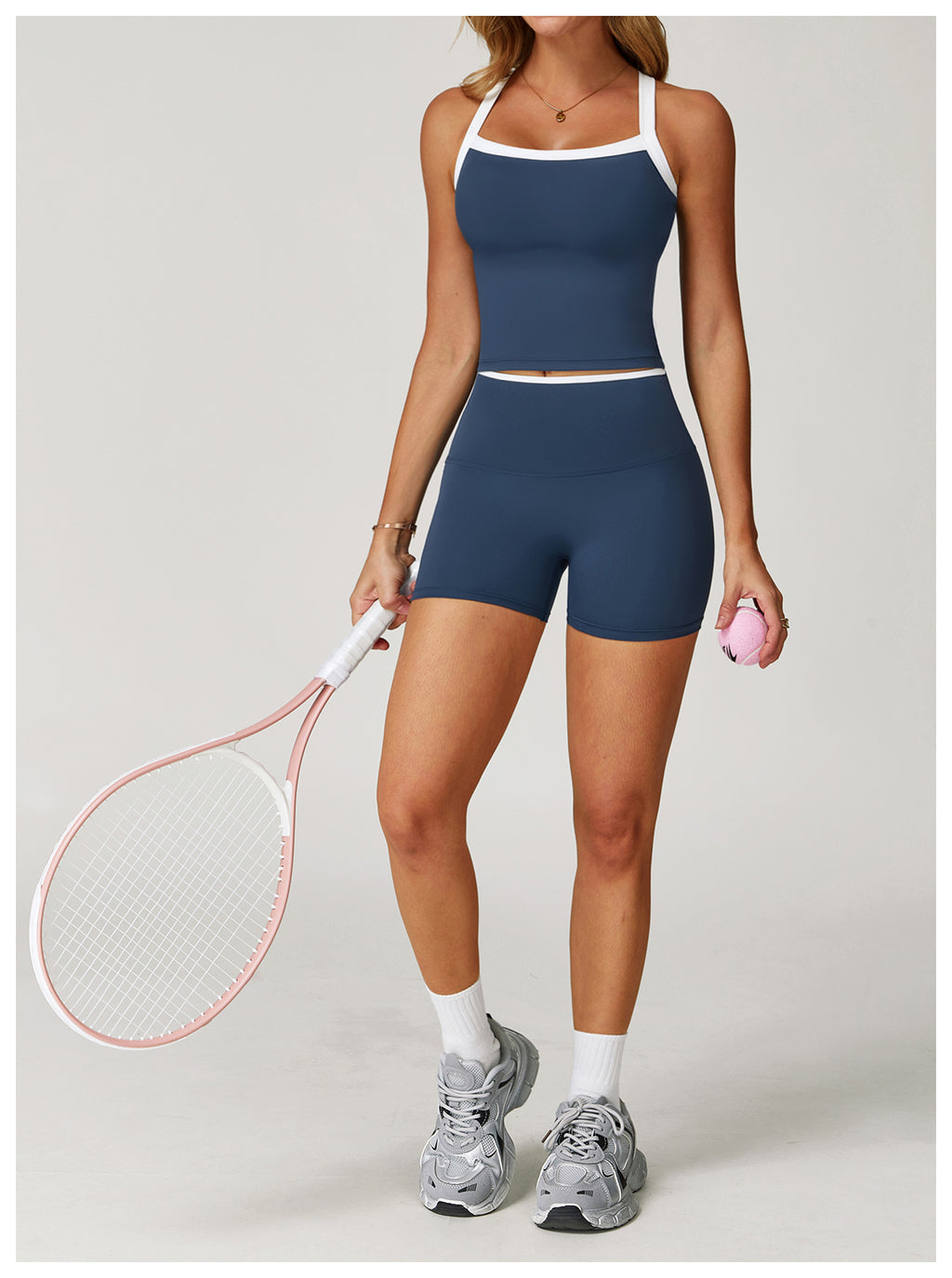 Yoga vest with contrasting colors and hollowed-out back, fitness wear, high-end running sports underwear