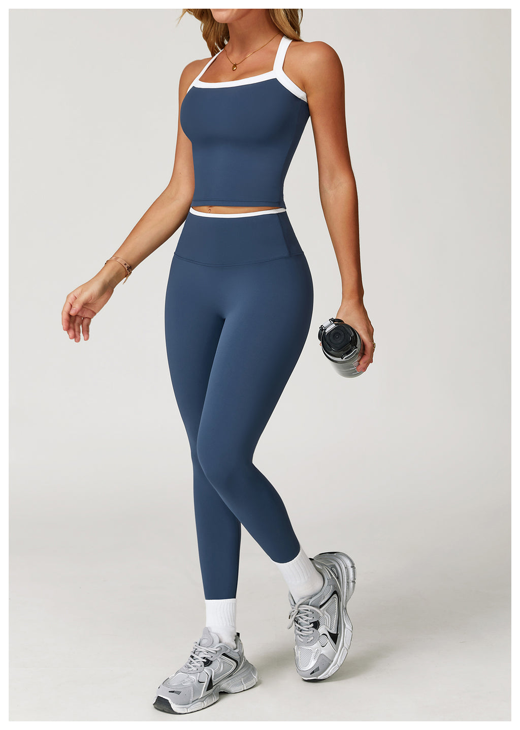 Nude Yoga Pants High Waist Contrast Color Quick-Drying Pants Sports Running Fitness Tights