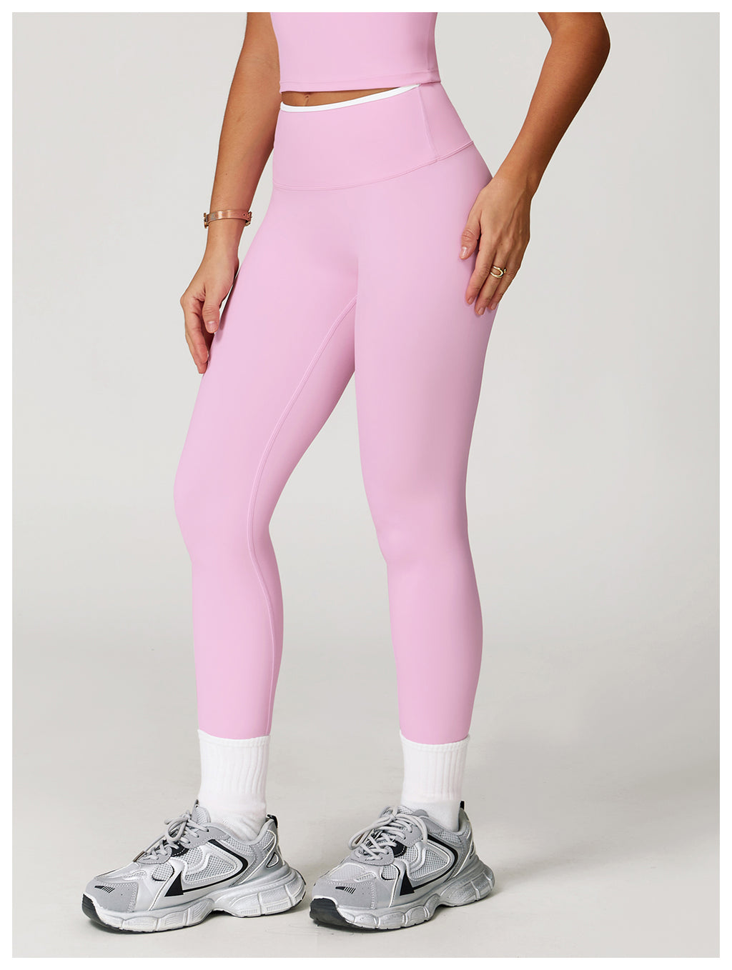 Nude Yoga Pants High Waist Contrast Color Quick-Drying Pants Sports Running Fitness Tights