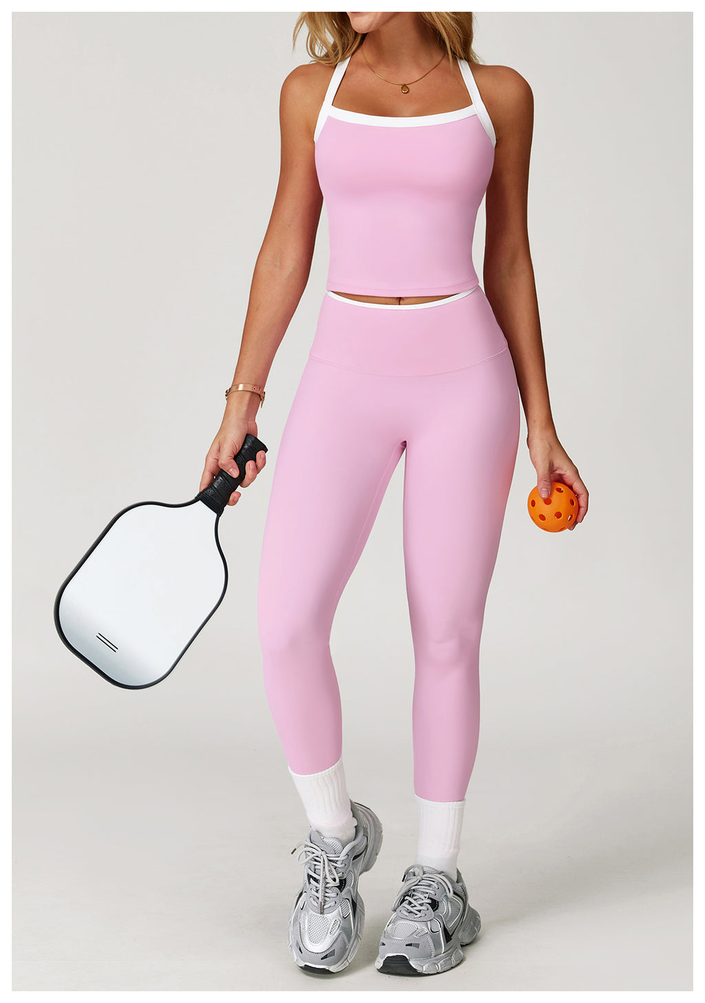 Yoga vest with contrasting colors and hollowed-out back, fitness wear, high-end running sports underwear
