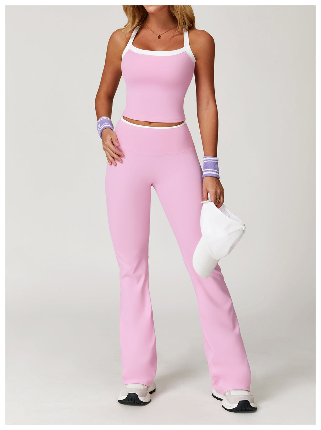 Yoga vest with contrasting colors and hollowed-out back, fitness wear, high-end running sports underwear