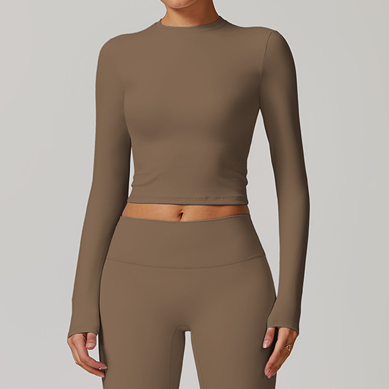 Tight back yoga tops slim long-sleeved T-shirts outdoor sports tops women's fitness yoga clothes