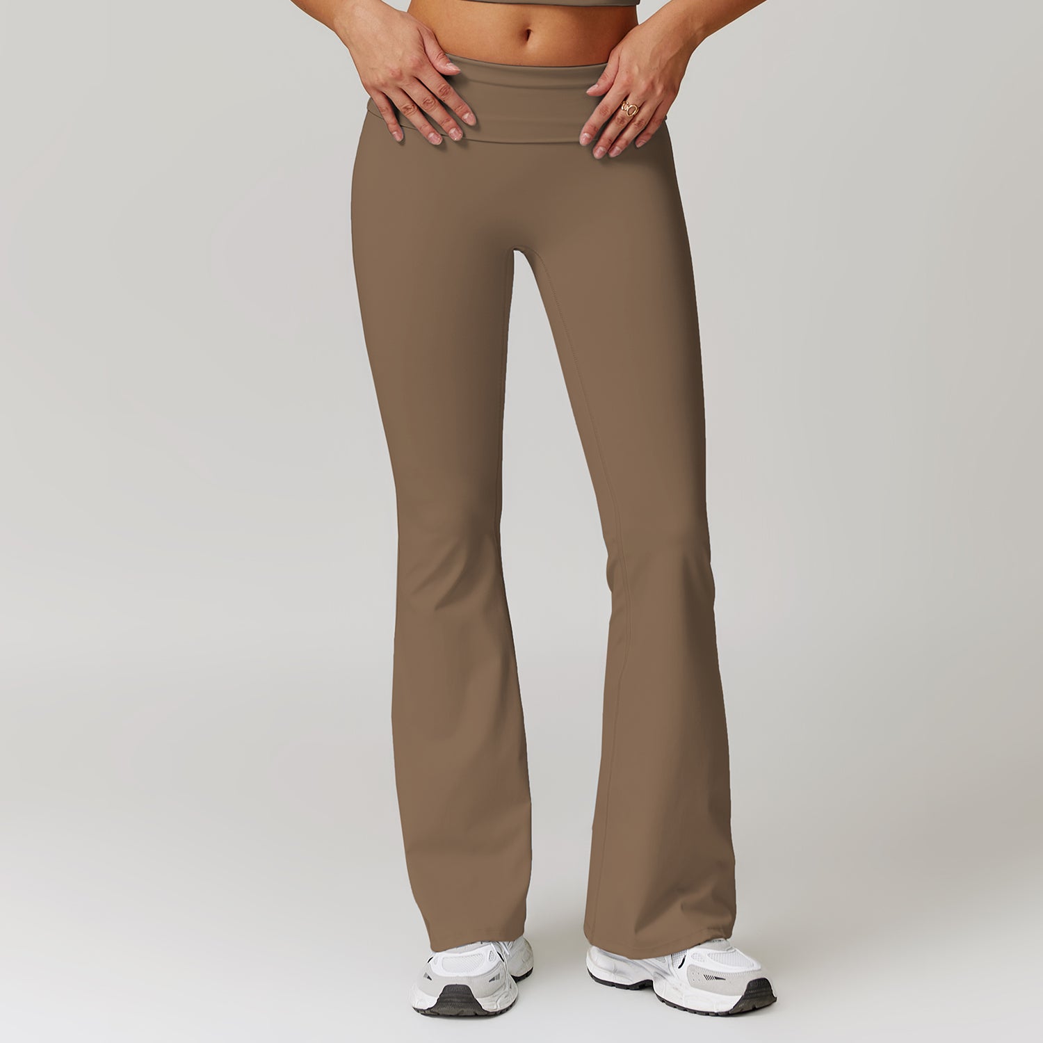 European and American high-waisted hip-lifting yoga pants, casual tight-fitting wide-leg flared pants, sports fitness outerwear trousers