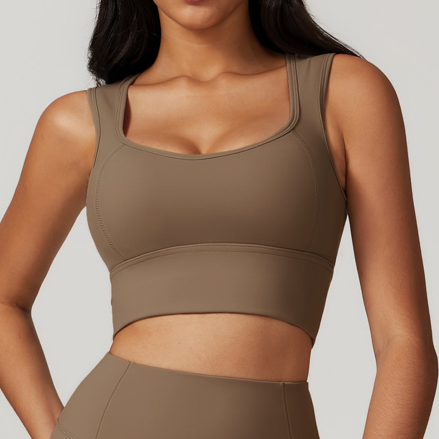 Brushed beautiful back one-piece sports bra for women shockproof gathered yoga bra running fitness vest