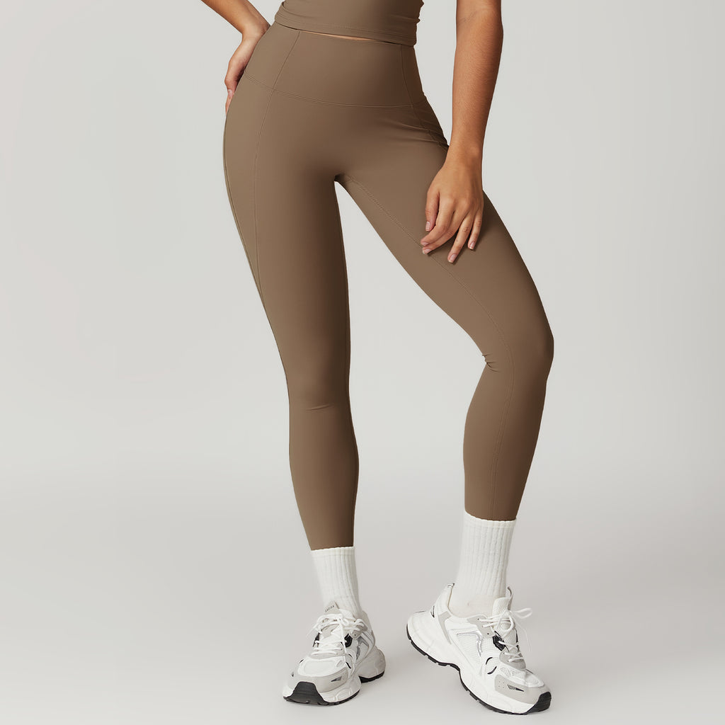 High-waisted hip-lifting yoga pants for women, running, nude, quick-drying fitness pants, breathable, outerwear, tights