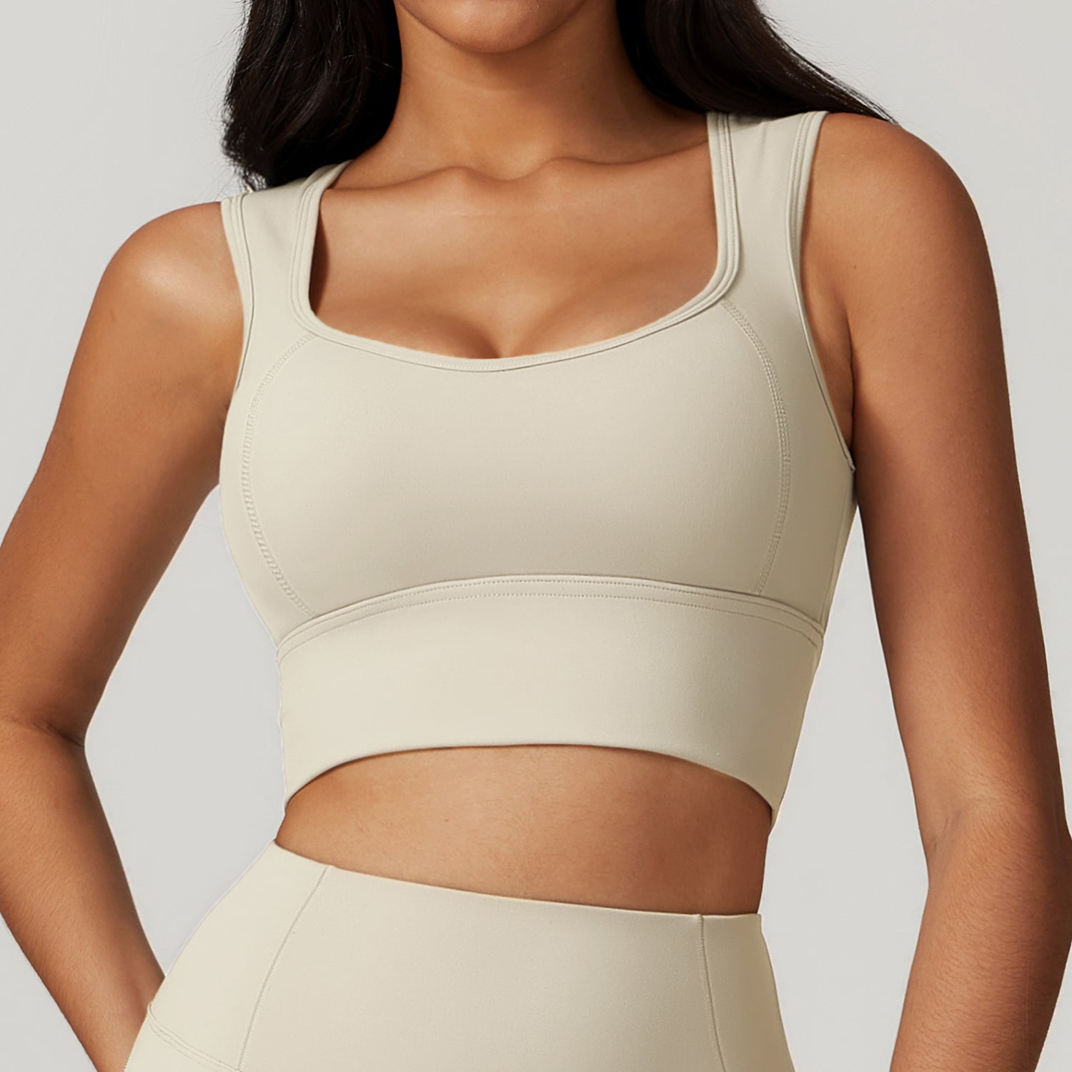 Brushed beautiful back one-piece sports bra for women shockproof gathered yoga bra running fitness vest