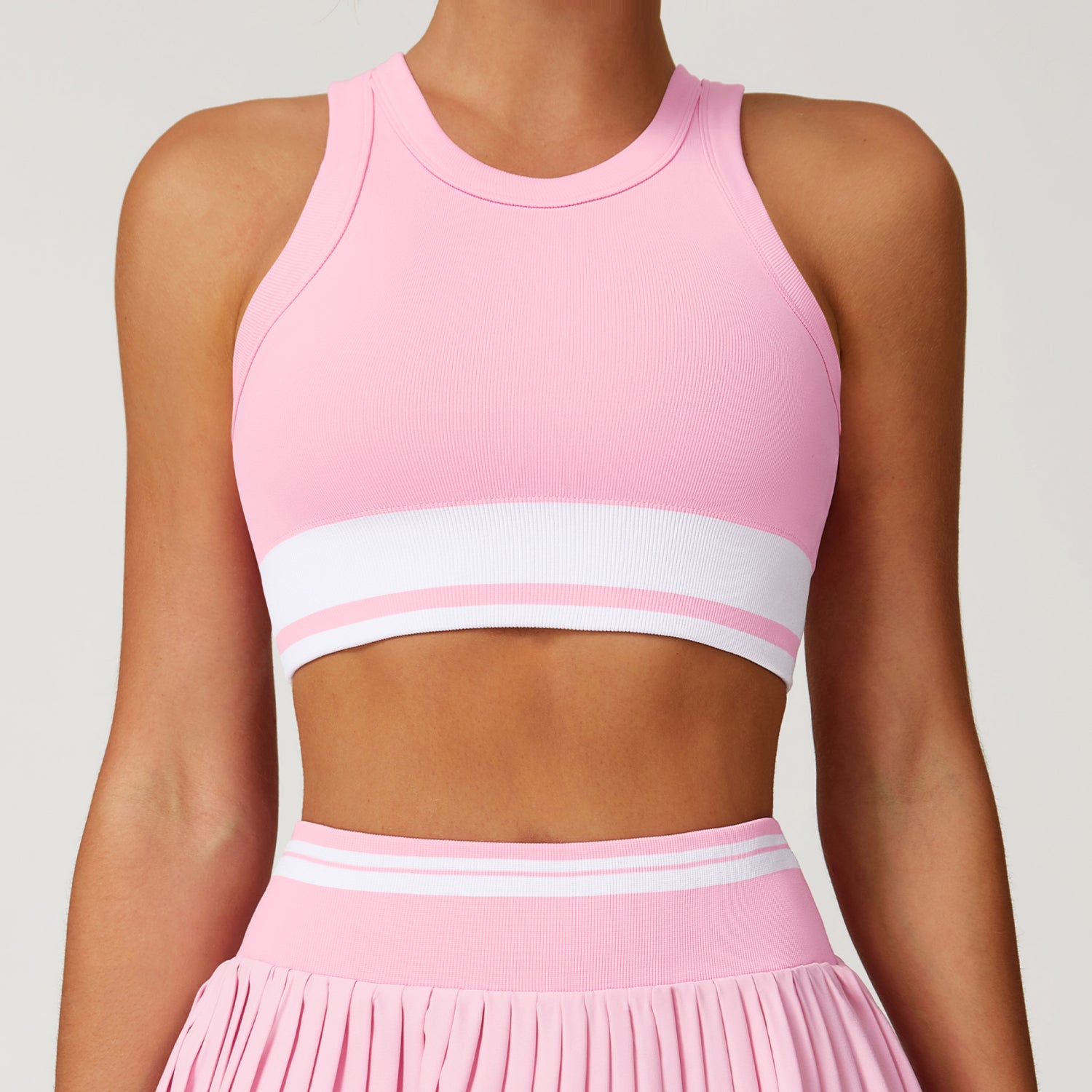 Seamless Yoga Tank Top Contrast Color Tight Racer-Back Underwear Fitness Running Sports Tank Top