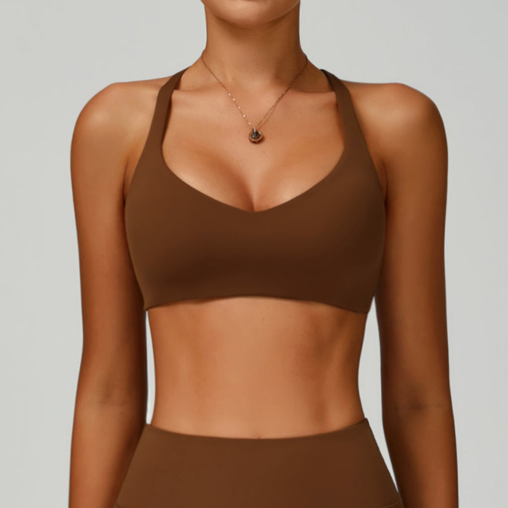 Environmentally friendly recycled sports bra hollow back tight sports vest women's high-intensity yoga bra 2029