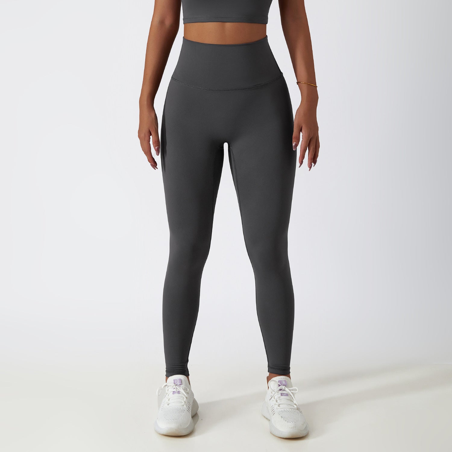 High waist hip lift fitness pants women's tight outdoor cycling sports running pants breathable quick-drying nude yoga pants