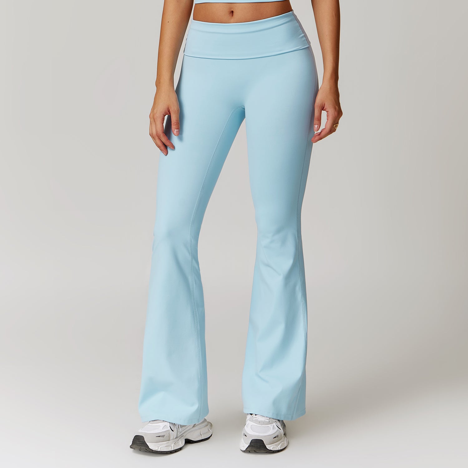 European and American high-waisted hip-lifting yoga pants, casual tight-fitting wide-leg flared pants, sports fitness outerwear trousers