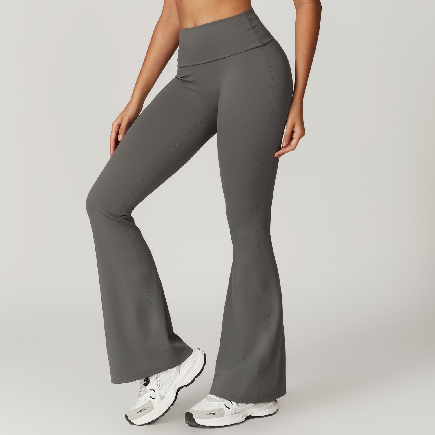 European and American high-waisted hip-lifting yoga pants, casual tight-fitting wide-leg flared pants, sports fitness outerwear trousers