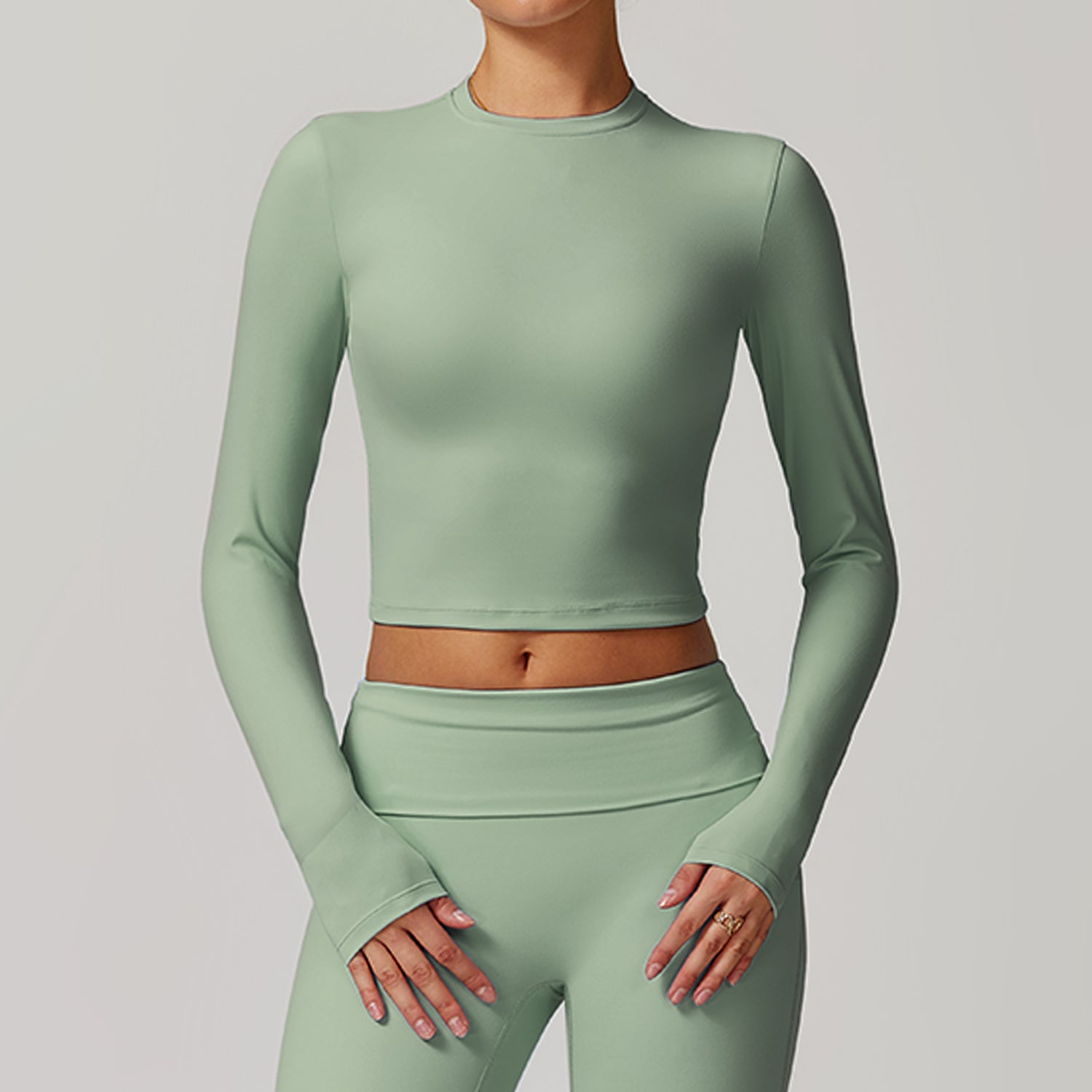 Tight back yoga tops slim long-sleeved T-shirts outdoor sports tops women's fitness yoga clothes