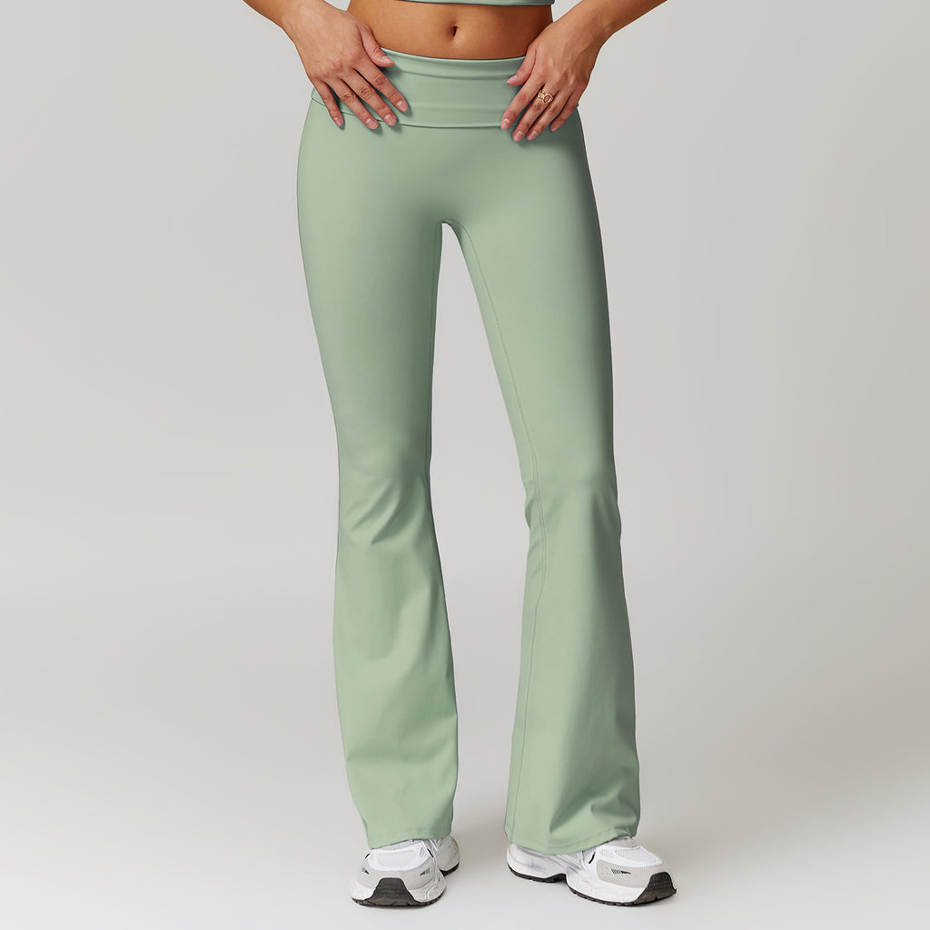 European and American high-waisted hip-lifting yoga pants, casual tight-fitting wide-leg flared pants, sports fitness outerwear trousers