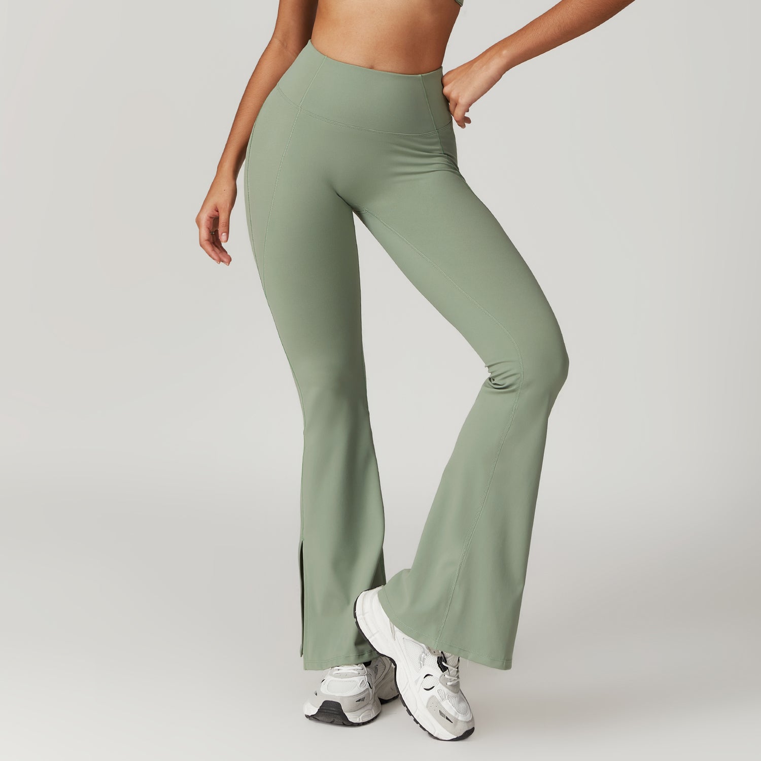 High-waisted wide-leg bootcut yoga pants for fitness and exercise