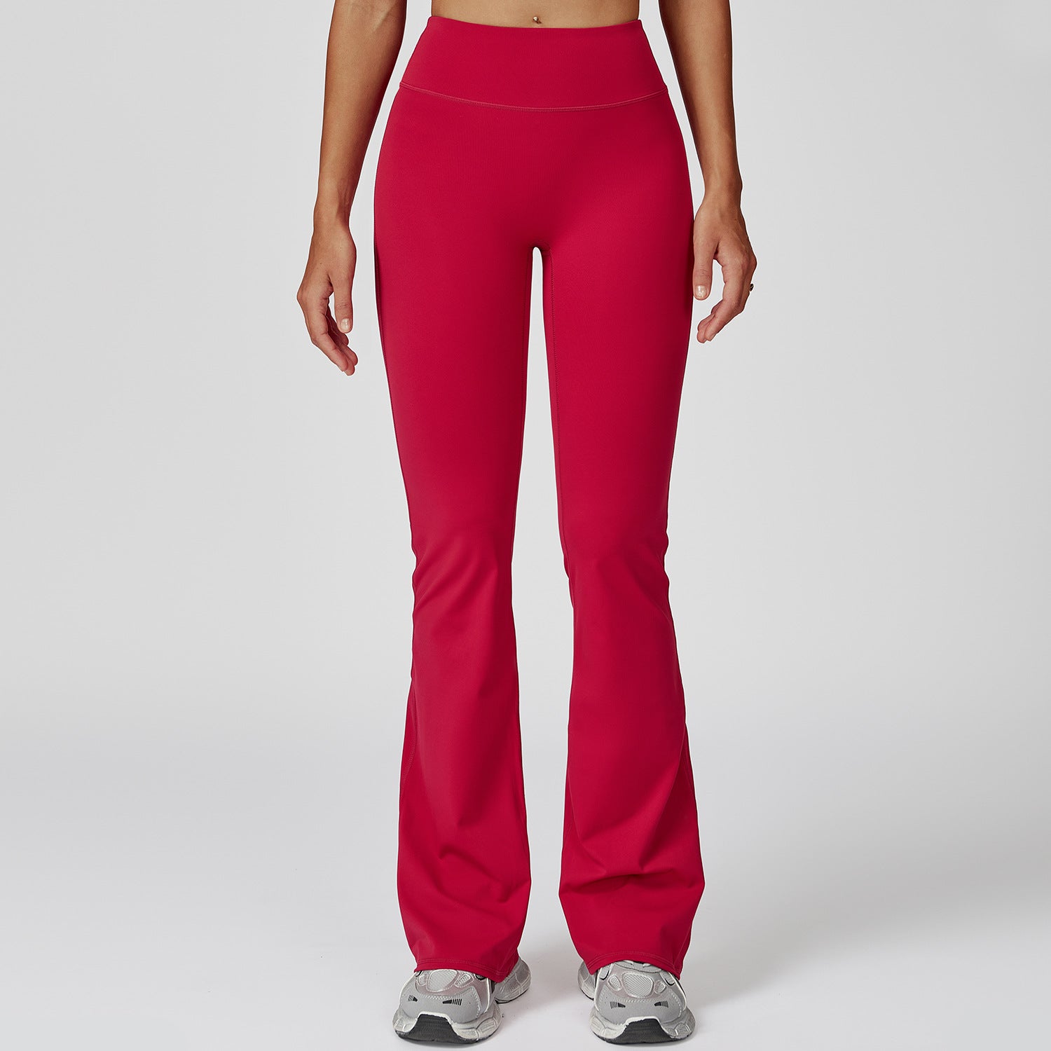 Cross-border brushed high-waist yoga pants tight wide-leg flared pants running sports fitness flared pants