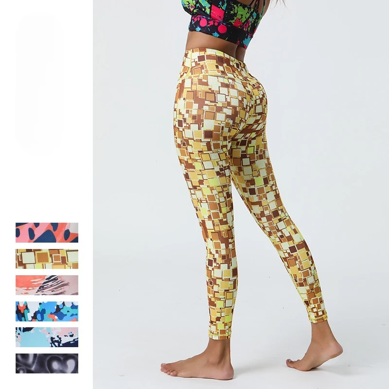 High Support Printing Yoga Pants with Long-Lasting Diverse Prints for Gym & Outdoor Wear