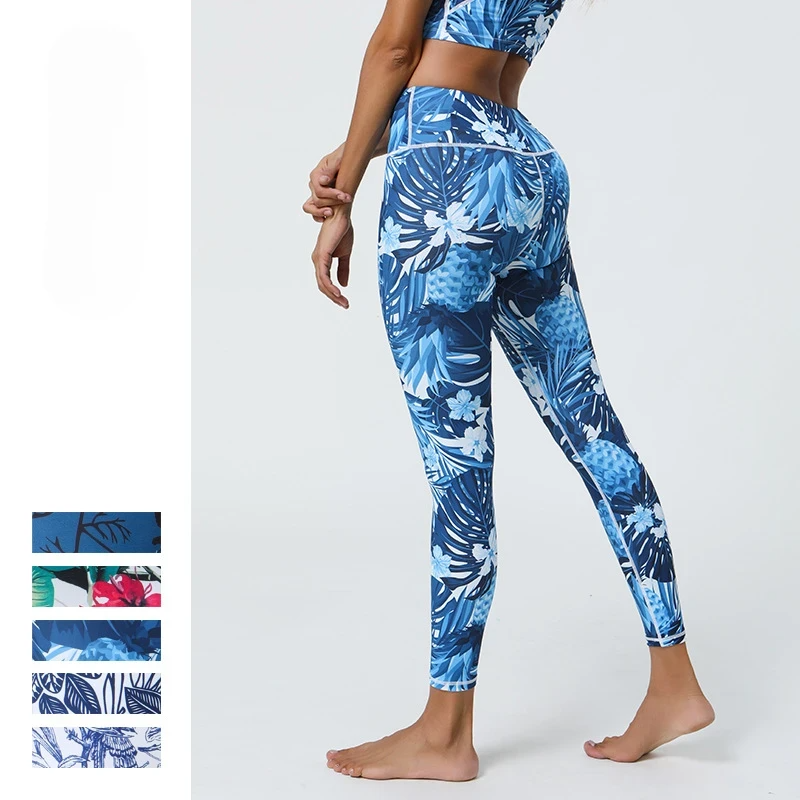 High Support Printed Yoga Leggings with Non-Shifting & Color-Fast Prints for Gym & Daily Wear