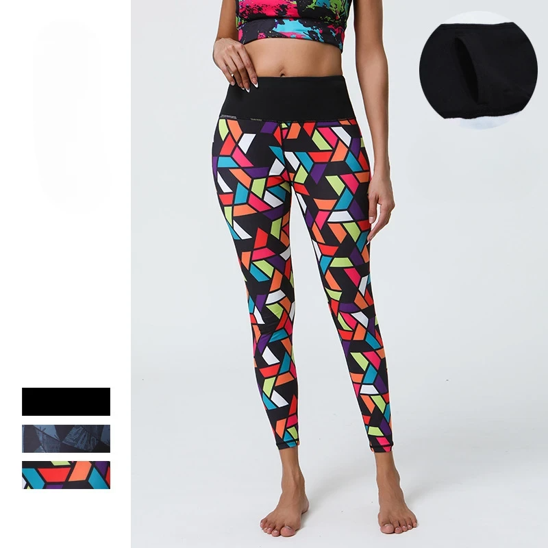 High Support Printed Yoga Leggings with Long-Lasting Prints & Muscle Compression