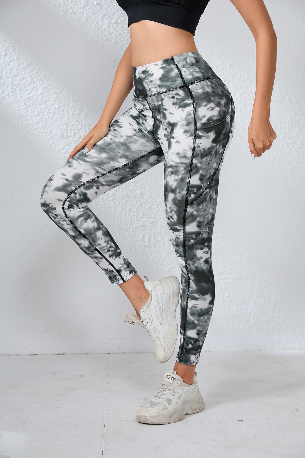 Rouge print new high waist soft and comfortable fashion fitness sports yoga pants leggings for outer wear