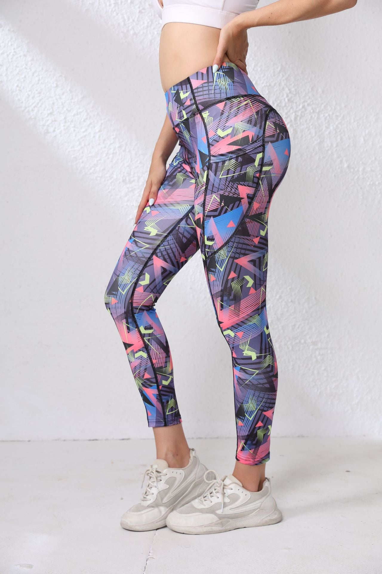 Rouge print new high waist soft and comfortable fashion fitness sports yoga pants leggings for outer wear