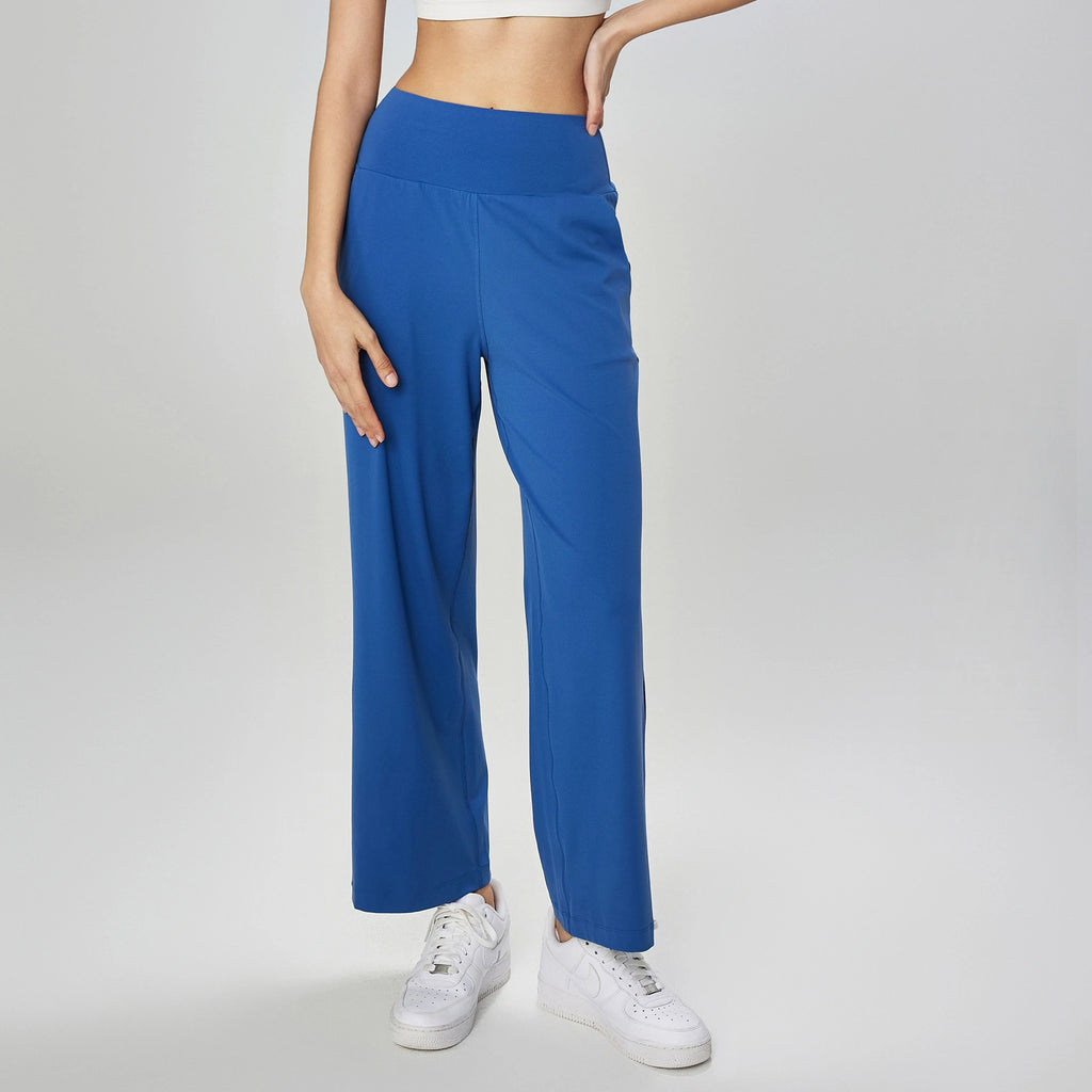 Nude straight-leg yoga pants, long high-waisted loose sweatpants, women's casual fitness quick-drying wide-leg pants